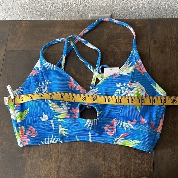 JESSICA SIMPSON Adjustable Cropped Cami Bikini Top CASPIAN MULTI Beach Vibes - Picture 7 of 12